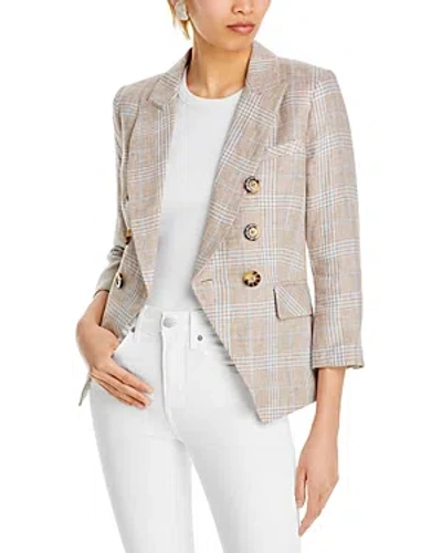 Veronica Beard Empire Dickey Linen Jacket In Khaki Multi