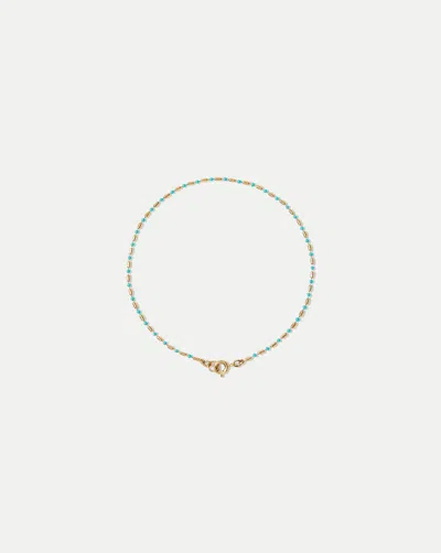 Veronica Beard Enamel Bead Chain Anklet In Blue