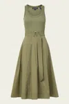 Veronica Beard Ennis Mixed Media Stretch Cotton Dress