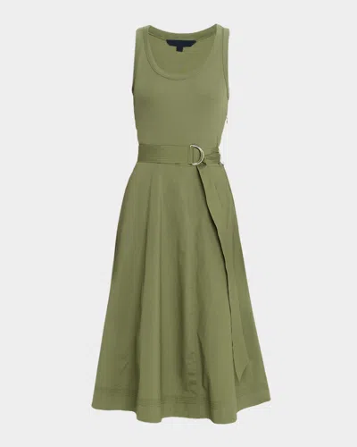 Veronica Beard Ennis Mixed-media Dress In Green