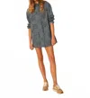 Veronica Beard Erilyn Eyelet Mini Shirt Dress In Sea Glare In Gray