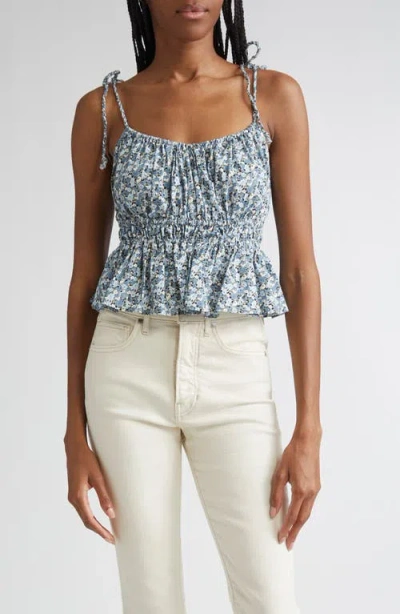Veronica Beard Erving Peplum Camisole In Blue