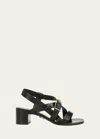 VERONICA BEARD ETTA STRAPPY LEATHER BUCKLE SANDALS