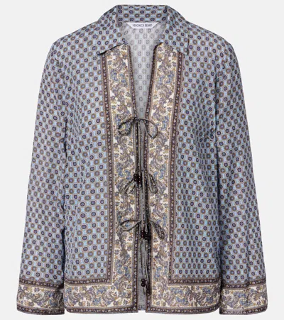 Veronica Beard Eva Printed Blouse In Multi