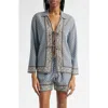 Veronica Beard Eva Top In Blue