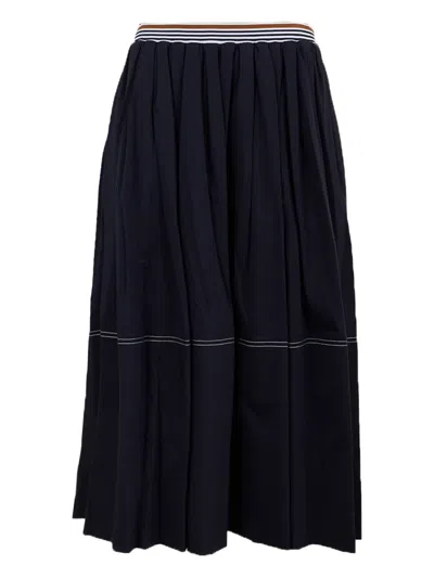 Veronica Beard Evelina Pleated Skirt In Black