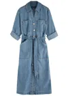 Veronica Beard Evelyn Denim Shirt Dress In Denim