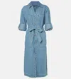 Veronica Beard Evelyn Denim Shirt Dress In Blue