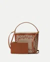 Veronica Beard Eyelet Whipstitch Feedbag In Brown