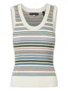Veronica Beard Ezinna Stripe Knit Tank Top In Gray