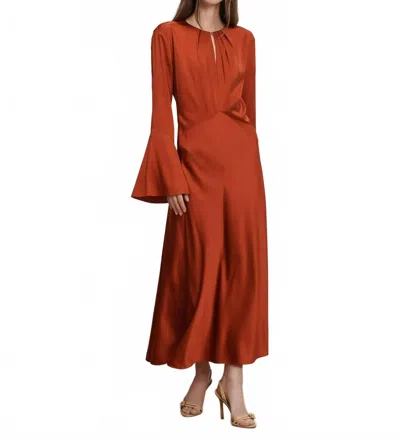 Veronica Beard Ezri Dress In Carnelian Red In Brown