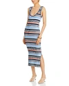 Veronica Beard Fabiana Gestreiftes Midikleid Aus Rippstrick In Blue Multi