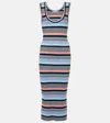 Veronica Beard Fabiana Gestreiftes Midikleid Aus Rippstrick In Blue