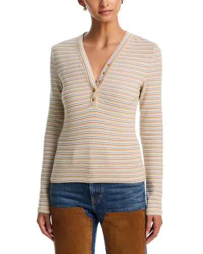 Veronica Beard Faelan Henley Top In Neutral