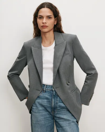 Veronica Beard Falco Wool Dickey Jacket In Medium Heather Grey