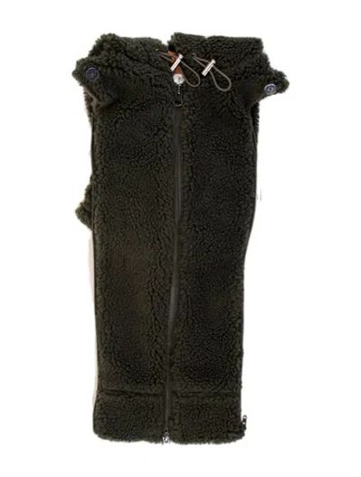 Pre-owned Veronica Beard Faux Fur Dickey In Green