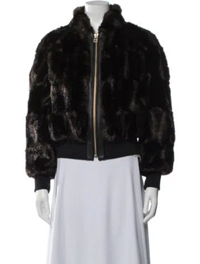 Pre-owned Veronica Beard Faux Fur Faux Fur Jacket In Black