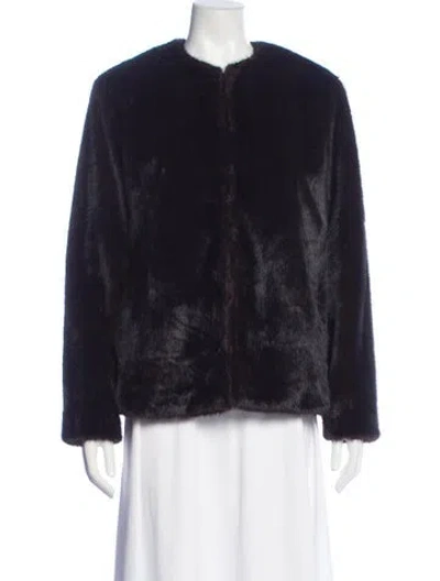 Pre-owned Veronica Beard Faux Fur Jacket In Blue