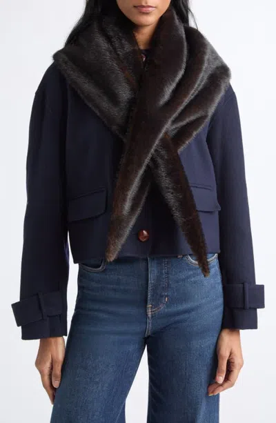 Veronica Beard Faux Fur Scarf In Black