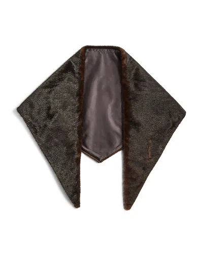 Veronica Beard Faux Fur Triangle Scarf In Brown