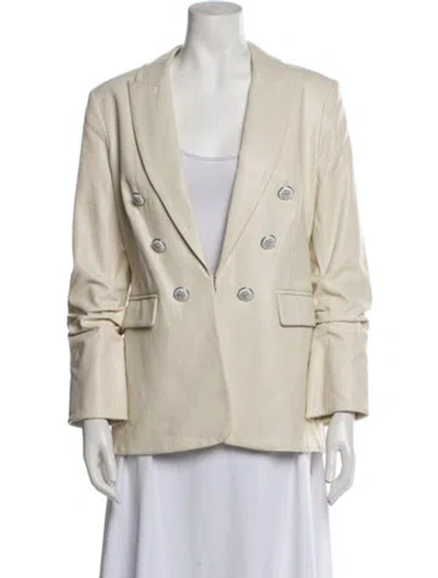 Pre-owned Veronica Beard Faux Leather Blazer In Neutral