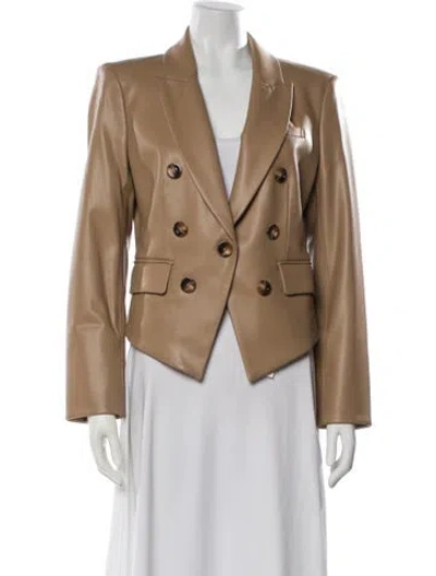 Pre-owned Veronica Beard Faux Leather Blazer In Neutral