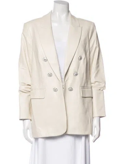 Pre-owned Veronica Beard Faux Leather Blazer In Neutral