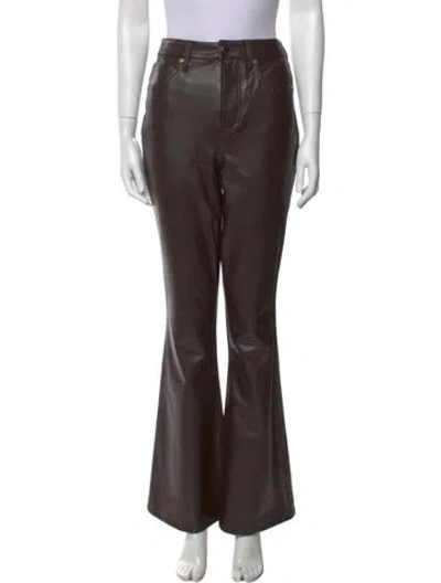 Pre-owned Veronica Beard Faux Leather Flared Pants In Brown