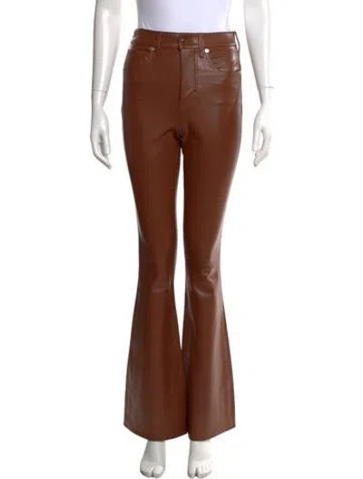 Pre-owned Veronica Beard Faux Leather Flared Pants W/ Tags In Brown