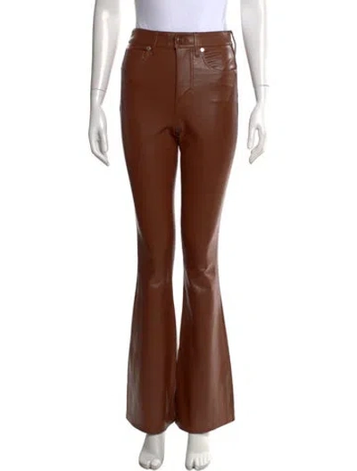Pre-owned Veronica Beard Faux Leather Flared Pants W/ Tags In Brown