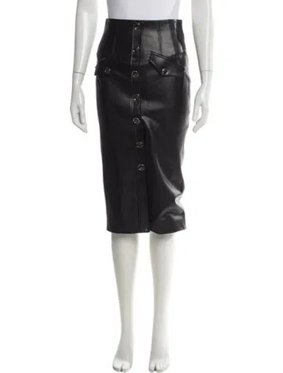 Pre-owned Veronica Beard Faux Leather Knee-length Skirt In Black