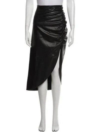Pre-owned Veronica Beard Faux Leather Midi Length Skirt In Black