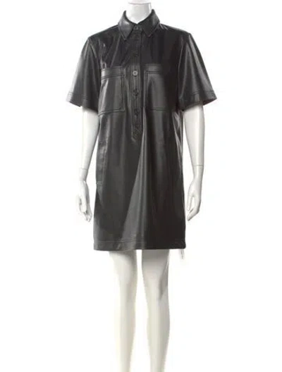 Pre-owned Veronica Beard Faux Leather Mini Dress In Black