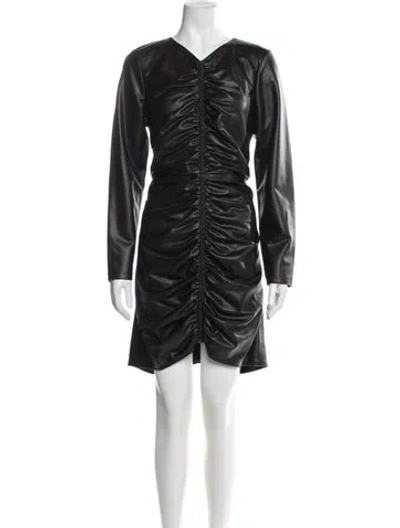 Pre-owned Veronica Beard Faux Leather Mini Dress In Black