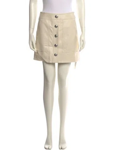Pre-owned Veronica Beard Faux Leather Mini Skirt In Neutral