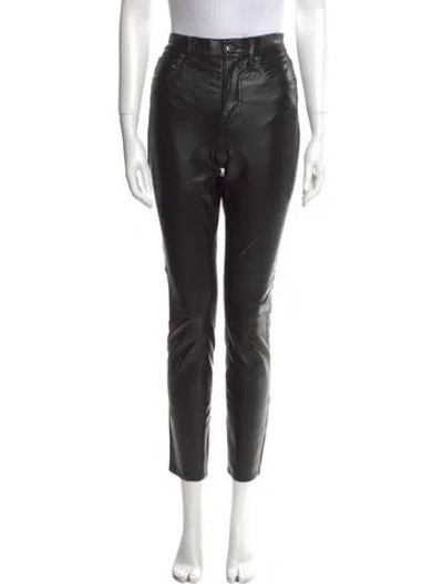 Pre-owned Veronica Beard Faux Leather Skinny Leg Pants In Black