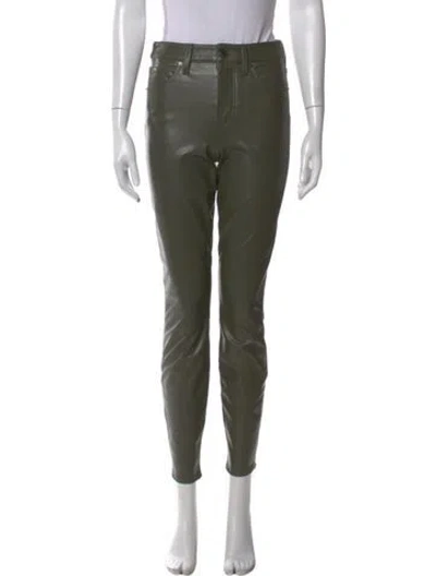 Pre-owned Veronica Beard Faux Leather Skinny Leg Pants In Green