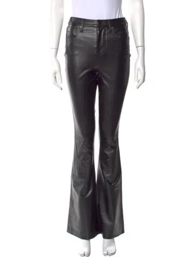 Pre-owned Veronica Beard Faux Leather Wide Leg Pants In Black