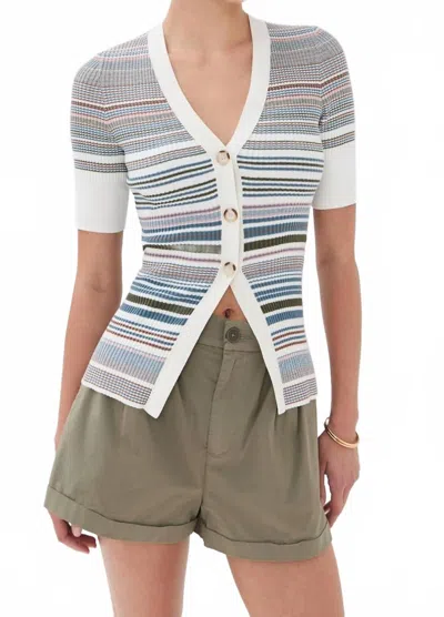 Veronica Beard Fawne Cardigan In Dove Multi