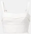 Veronica Beard Faxon Jacquard Crop Top In White