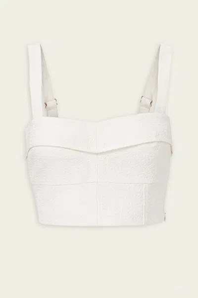 VERONICA BEARD FAXON JACQUARD TOP IN DOVE