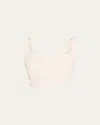 Veronica Beard Faxon Textured Sleeveless Crop Top In Dove