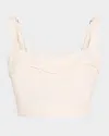 Veronica Beard Faxon Textured Sleeveless Crop Top In Dove