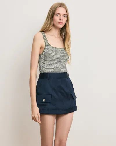 Veronica Beard Felina Mini Skort In Blue