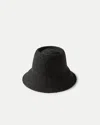 Veronica Beard Felix Raffia Straw Bucket Hat In Black