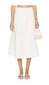 Veronica Beard Fellini Floral Jacquard Midi Skirt In White