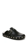 Veronica Beard Fern Leather Shearling Rivets Clogs In Black