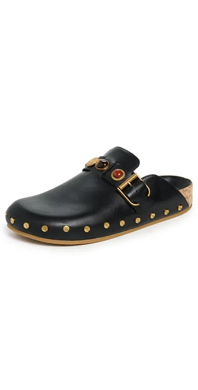 VERONICA BEARD FERN CHARM CLOGS BLACK