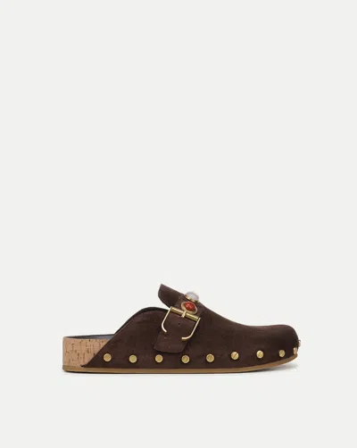 Veronica Beard Fern Embellished Clog In Brown