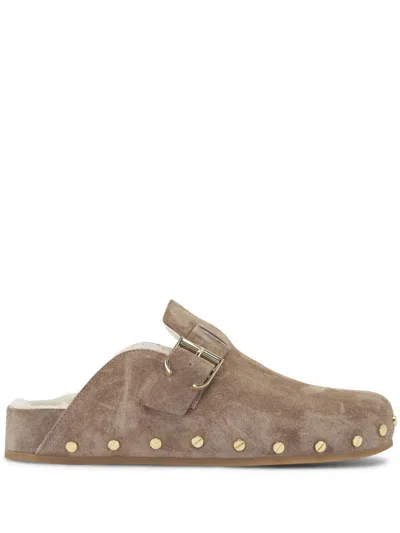 Veronica Beard Fern 2 Genuine Shearling Clog In Taupe